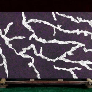 Colors of Quartz Countertops – Exotic Purple & White Vein Quartz Slab