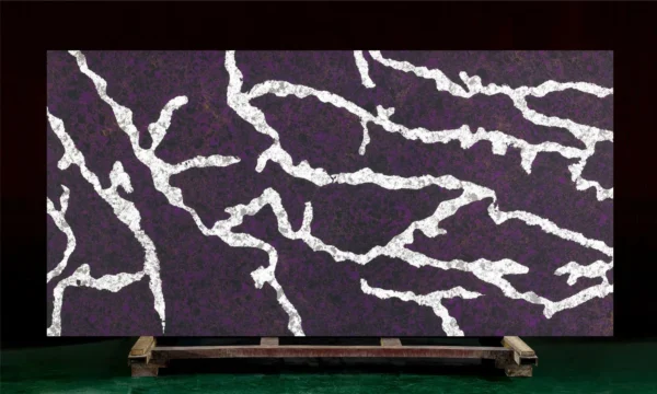 Colors of Quartz Countertops – Exotic Purple & White Vein Quartz Slab