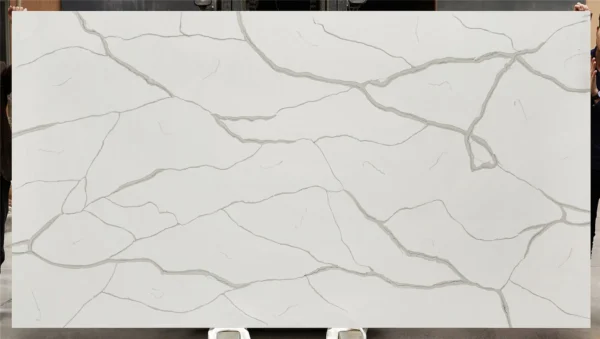 Quartz Bathroom Countertops – Soft Grey Vein Slab for Wholesale and Project Supply