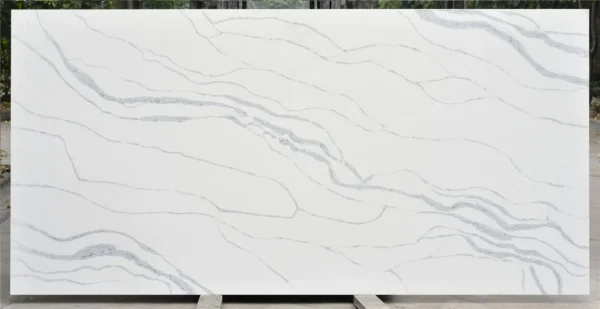 Countertop Quartz – Elegant Flowing Vein Quartz Slab