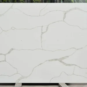 Quartz Countertops with White Cabinets – Subtle Vein Quartz Slab for Wholesale