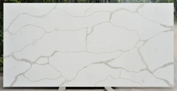Quartz Countertops with White Cabinets – Subtle Vein Quartz Slab for Wholesale