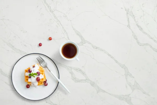 Calacatta Milano White Quartz Slab – Wholesale Quartz Countertop Color with Grey Veining - Image 2