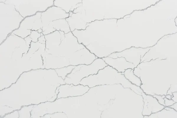 White Quartz Countertop with Subtle Sparkle and Soft Grey Veining - Image 2