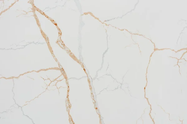 White Kitchen Quartz Countertop with Soft Gold Veining - Image 2