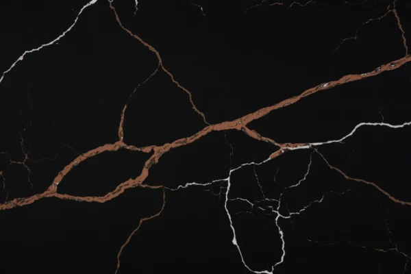Luxurious Black Quartz Countertop with Bold Veining - Image 2