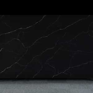 Luxurious Black and White Quartz Countertops with Elegant Veining