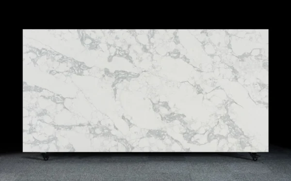 Elegant Quartz Vanity Countertops with Subtle Grey Veining