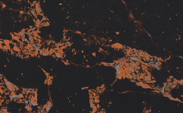 Luxurious Dark Quartz Countertop with Bold Orange Veining - Image 2