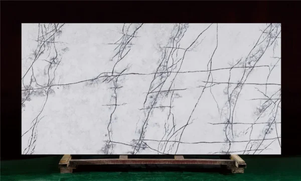 Premium Quartz Countertops - Elegant White with Dark Veining for Modern Kitchens