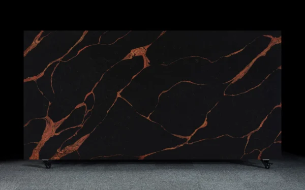 Black & Copper Vein Quartz Slab – Countertops for Kitchens Quartz