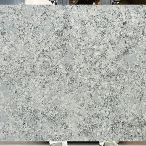Grey and White Quartz Slab with Crystal-Like Texture – Durable Surface for Kitchen and Commercial Projects