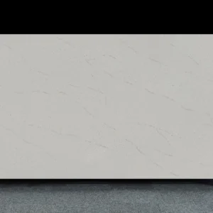 White Quartz Slab with Subtle Grey Veining – Minimalist Engineered Stone for Countertops & Walls