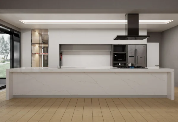 Luxury Cream Quartz Countertops with Subtle Veining for Importers & Wholesalers - Image 2