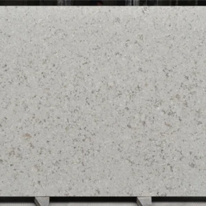 Light Grey Quartz Slab with Gold and Grey Speckled Pattern – Elegant Engineered Stone for Countertops & Walls
