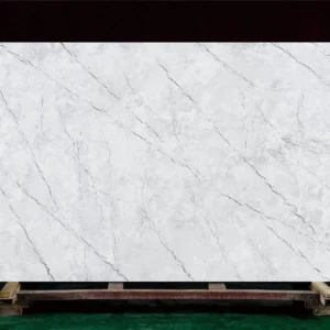 White Quartz Slab with Bold Grey Veins – Premium Marble-Inspired Surface for Luxury Projects