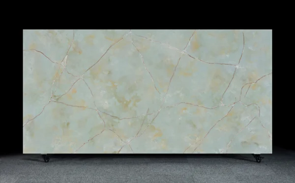 Premium Green Onyx Quartz Console with Elegant Veining for Importers & Wholesalers