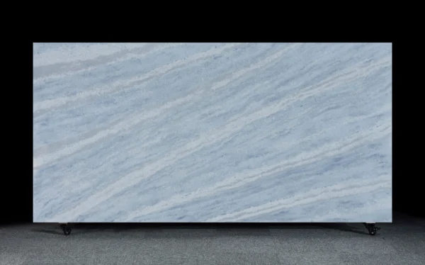Premium Light Blue Quartz Console with Subtle Veining for Importers & Wholesalers