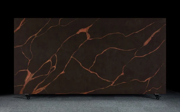Premium Black Marble Console with Copper Veining for Importers & Wholesalers